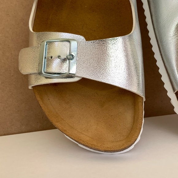 OFFICE Silver Double Buckle Sandals UK 8 EU 41 - Picture 8 of 14